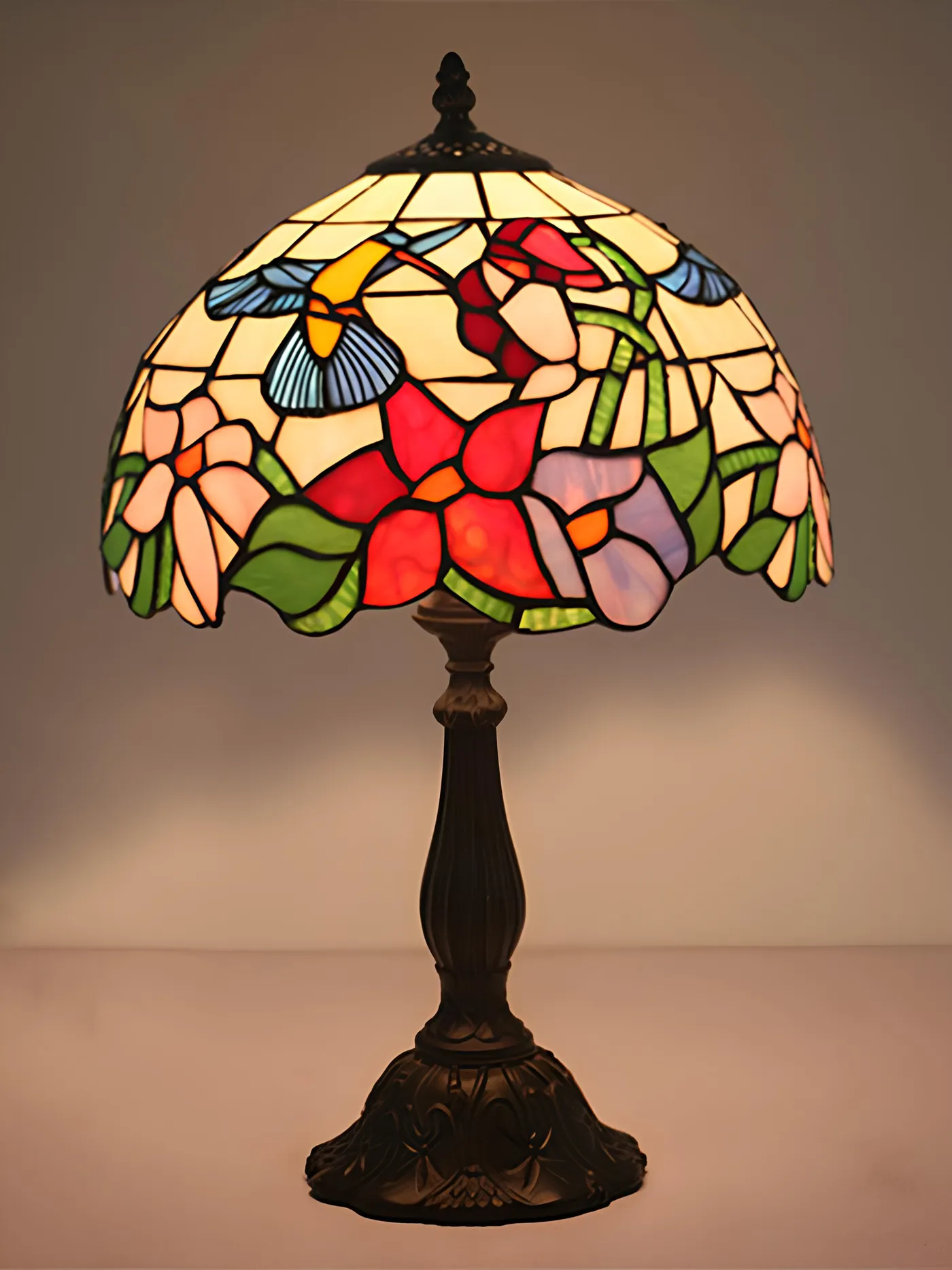 Light, assembled by hand from glass