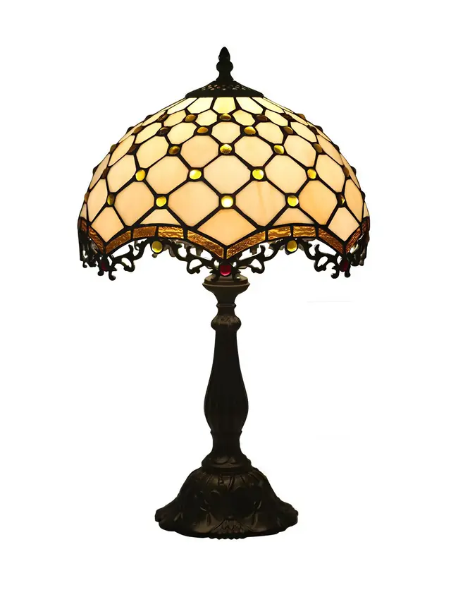 Tiffany Table Lamp “Beaded Dragon Tail”, Ø30 cm